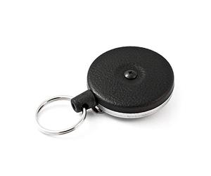 key-bak Original Series Key retrattile con molla in acciaio e kevlar o catena Tether, made in USA dal 1948 Clip per cintura in acciaio 36" Kevlar (13 oz. Retraction) Black Vinyl