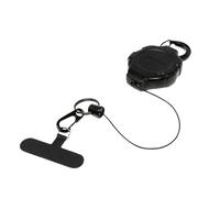 KEY-BAK Ratch-It - Cordino retrattile antifurto per cellulare, con moschettone e custodia universale per smartphone, colore: nero
