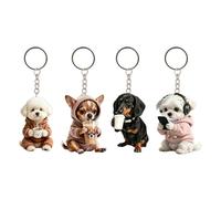 Key Chain - 2d Acrylic Key Ring | Backpack Dog Keyring Pendant