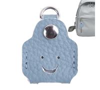 Key Cover - Smiling Face Pattern Leather Key Protector, Decorative Sleeve Organizer, Portable Keys Identification Accessory, Lightweight Protective Case, Stylish Management Solution for Women Men Home