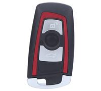 Key Fob Shell Case for This Brand 5 Series 7 Series 550i GT X3 | ABS Replacement Key Cover with Silver Small Key Red / Black | Fob Shell Case for 528i 535i 2010 2011 Versions (3 Key)