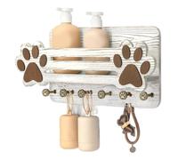 Key Holder Wall Mount - Dog Leashes Holder for Wall | 6 Hooks Wooden