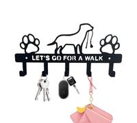 Key Holder Wall Mounted With Screws And Anchors, Wall Mounted Metal Storage Shelf With 5 Hooks, Black Multifunctional Key Hanger With 5 Hooks, Entryway Front Door Kitchen Hallway Garage Office