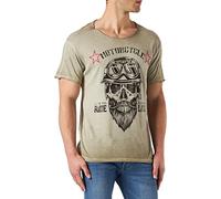 KEY LARGO Maglietta da Motociclista da Uomo Mt Bearded, Mil.Green (1502), M