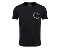KEY LARGO Maglietta da Uomo Nera stilizzata Faccia Salmone Think MT0521, Nero (1100), M