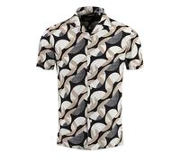 KEY LARGO Magma 1/2 Patterned Camicia, Nero, XXXL Uomo