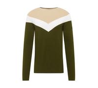 Key Largo Pullover 'RÜDIGER' sabbia / oliva / bianco Uomo Key Largo S sabbia / oliva / bianco