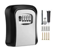 Key Lock Box Wall Mounted, 4 Digit Combination Security, Resettable Code Safe Lock Boxes, Garage Key Storage Box, Indoor Security Key Boxes, Wall-Mounted Lock Boxes, Sturdy Key Lock Storage