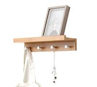 Key nizer - Mensola sospesa a parete con 4 ganci, facile da pulire, resistente, per ingresso, bagno, soggiorno, perfetta soluzione salvaspazio e decorazione per la casa