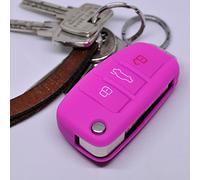 Key Soft Case Custodia protettiva Chiave auto Chiave pieghevole a chiave Telecomando rosa compatibile con Audi A1 S1 A3 S3 A6 S6 R8 Q7