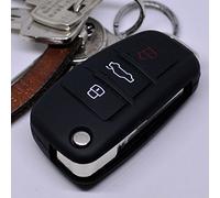 Key Soft Case Custodia protettiva Chiave Tasto pieghevole a chiave Telecomando auto nero compatibile con Audi A1 S1 A3 S3 A6 S6 R8 Q7