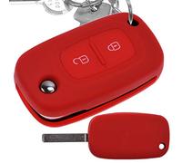 Key Soft Case Custodia protettiva in silicone Custodia protettiva in silicone rossa Compatibile con Wind Kangoo Modalità Clio III Modalità Logan Twingo
