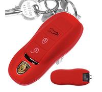 Key Soft Case Custodia protettiva in silicone Custodia protettiva in silicone rossa per Porsche 718 982 981 991 911 Macan Cayman Boxster
