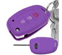 Key Soft Case Custodia protettiva in silicone Custodia protettiva in silicone Viola compatible con i10 i20 Elantra i40 Sonata ix25 ix35 Tucson