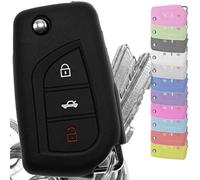Key Soft Case Custodia protettiva in silicone per auto Toyota AURIS Corolla Avensis/Colore: nero