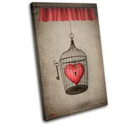 Key to Heart Love Cage Romance Valentines Canvas Art Picture Print Decorative