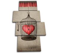 Key to Heart Love Cage Romance Valentines Canvas Art Picture Print Decorative