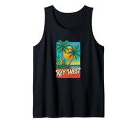 Key West Florida Retro Tramonto Palm Island Vacanza Canotta