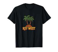 Key West Florida Retro Tramonto Palm Island Vacanza Maglietta