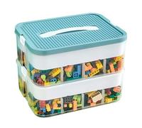 Keyacht Contenitore Giochi Bambini per Lego Trasparenti Cameretta Bambino Scomparti Giocattoli Organizer Scatola Plastica per Ordinare Mattoncini Costruzioni