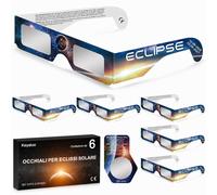Keyaluo 6/12 Occhiali eclissi solare Certificati EN ISO 12312-2:2015 (E) e CE