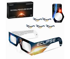 Keyaluo 6/12 Occhiali eclissi solare Certificati EN ISO 12312-2:2015 (E) e CE