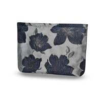 KeYaMee Trousse per cosmetici da viaggio da donna, organizer floreale, con cerniera, grande capacità, regalo per ragazze e mamme, 011navy, 9.8(L)*2(W)*7(H)in, Trousse per cosmetici