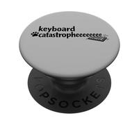 Keyboard Catastrophe Carino scherzi sciocchi per le persone che amano il gatto PopSockets PopGrip Adesivo