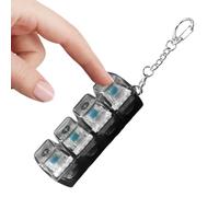 Keyboard Clicker - 7.5x2x2.7cm ABS Fidget Toy, Sensory Toy, Keychain Fidgets | 4 Illuminated Keys, Portable Design For Desk, Sensory Stimulation, Boredom Relief, Bag Decoration, School