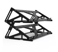 Keyboard Display Stand, Aluminum Alloy Mechanical Keyboard Storage Rack, Load Capacity 40kg, Length 15 Inch, with Anti-Slip Mat,Single-Layer Stackable Rack for Desktop Organization(Black,2 layer)