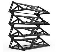 Keyboard Display Stand, Aluminum Alloy Mechanical Keyboard Storage Rack, Load Capacity 40kg, Length 15 Inch, with Anti-Slip Mat,Single-Layer Stackable Rack for Desktop Organization(Black,4 layer)