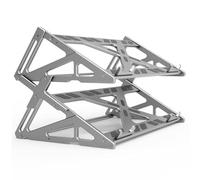 Keyboard Display Stand, Aluminum Alloy Mechanical Keyboard Storage Rack, Load Capacity 40kg, Length 15 Inch, with Anti-Slip Mat,Single-Layer Stackable Rack for Desktop Organization(Silver,2 layer)