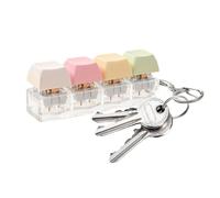 Keyboard Fidget - ABS 8x2x2.5cm Portable | Fingertip Button Key Clicker Fidget Toy Quiet Stress Relief Keychain For Focus Calming Sensory Tool | For Adults Students Classroom Travel Workplace