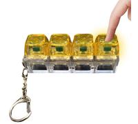 Keyboard Fidget Clicker, 4-Key Light Up Mini Keyboard Clicker Fidget Keychain for Adult Boy Girl