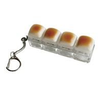 Keyboard Fidget Toy - Bread Shaped Handheld Press Button, Finger Clicker Sensory Fun Toy, Interactive for Adults and Kids, Home, Work, School, Travel, Classroom, Desk Accessory