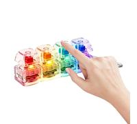 Keyboard Fidget Toy, Light Up Button, 3.15x0.79x0.98 Inches Portable Sensory Keychain, Accessories for Office Travel Classroom School Desk, Holiday Events Parties Gift, Best Play Tools for Family Use