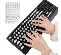 Keyboard Key Stickers - Easy Press,Lightweight Keyboard, Computer Meccanical Keyboard | for Women Girls Acrylic French Tip Long Nails Home Office Typing Game Playing