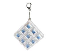 Keyboard Keychain Fidget, 9 in 1 Toy with Light, ABS Stress Relief Keyring with Portable Design, Multifunctional Toy Build, Classroom Office School Party Stocking Stuffers Birthday Prizes