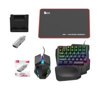 Keyboard Mouse Combo - Mechanical Keypad Controller | 18x23cm RGB Backlit Device with Adjustable DPI Tracking, ABS Frame Kit with Wrist Support, Esports Peripheral Set for Desktop Gameplay