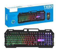 Keyboard per PC Game - 104-Key USB Wired | Aesthetic RGB Game Keyboard Light Up Keyboard | Compact Game Keyboard Ergonomic Offices Keyboard | Backlit Gamings keyboard for Home Laptop Gamer Computer