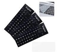 Keyboard Stickers,Adesivi per Tastiera Inglese,Adesivi Tastiere,Pellicola Antipolvere per Tastiera,Per qualsiasi Tastiera Standard,Computer Portatile,3 pcs