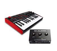 Keyboard Tastiera MIDI + Scheda Audio Esterna USB - MPK Mini MK3 + M-Track Solo - Controller MIDI e Interfaccia Audio USB + Software (AKAI Professional + M-Audio)