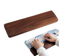 Keyboard Wrist Pad - Ergonomic Support Holder | Walnut Wood Desktop Rest | Typing Relief Supplies For Home Company School Computer Laptop Office Curved Sleek Polished Firm Comfort
