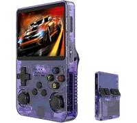Keyboy Game Console R36S Retro Handheld Game Console con 64/128G Built-in 21000+ Giochi Classici, Sistema Linux Open Source Schermo IPS da 3,5 pollici Lettore video tascabile portatile (viola