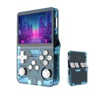 Keyboy Game Console R36S Retro Handheld Game Console con 64/128G Built-in 21000+ Giochi Classici, Sistema Linux Open Source Schermo IPS da 3,5 pollici Lettore video tascabile portatile (Lago blu 64G)
