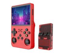 Keyboy Game Console R36S Retro Handheld Game Console con 64/128G Built-in 21000+ Giochi Classici, Sistema Linux Open Source Schermo IPS da 3,5 pollici Lettore video tascabile portatile (nuovo rosso