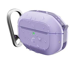KeyBudz Element, custodia di ricarica impermeabile per Apple AirPods Pro 2, custodia protettiva in materiale riciclato, IP68 antipolvere e impermeabile, lavanda lilla