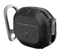 KeyBudz ElementProof - Custodia rigida per AirPods 3 con lucchetto, completamente impermeabile AirPods di 3a generazione, protezione robusta, moschettone per AirPods Gen 3, nero carbonio