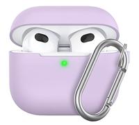 Keybudz Elevate - Custodia protettiva con moschettone per Apple AirPods 3, custodia per auricolari, accessori per auricolari, colore: Lilla