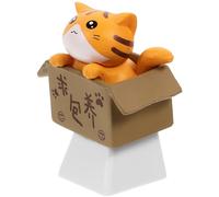 Keycap Personalizzato per Tastiera Meccanica R4 Pbt Arancia | Profilo Top Row, per DIY e Party, Accessorio Decorativo Gatto in Scatola di Cartone